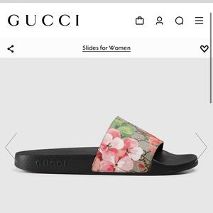 GG BLOOMS SUPREME FLORAL SLIDE SANDAL